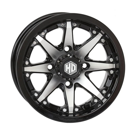STI HD10 14x7 4x137 5+2 gloss black/machined