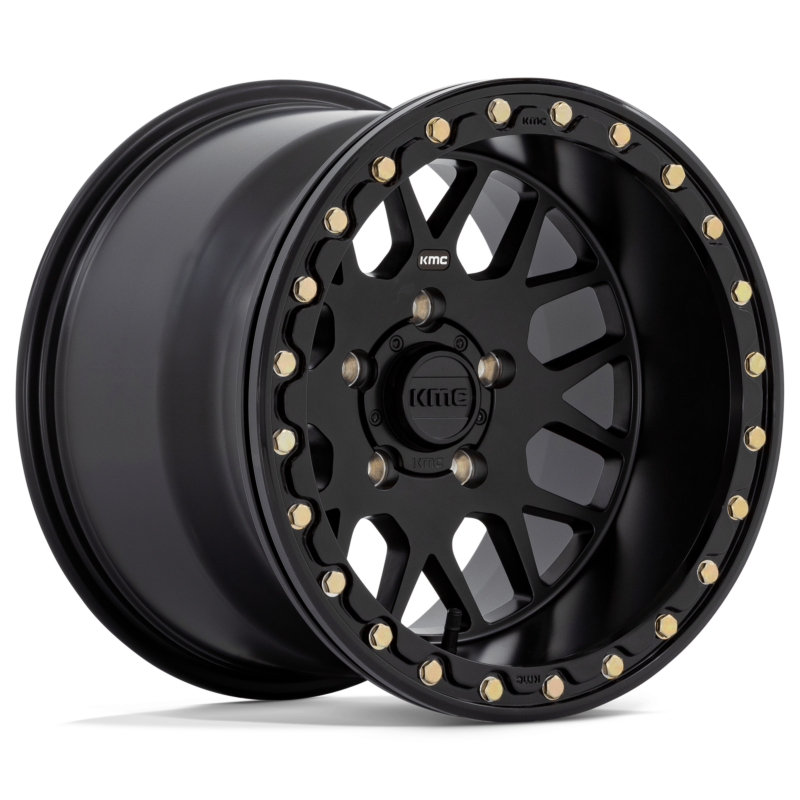 KMC KS235 Beadlock 15x6 4x156 +38 offset satin black