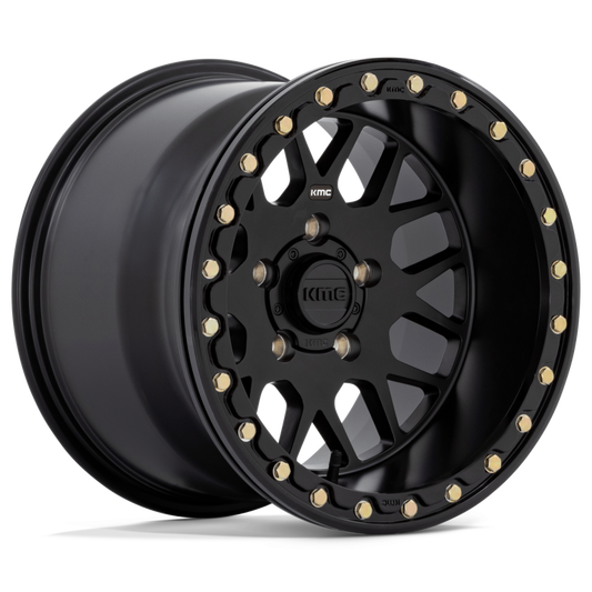KMC KS235 Beadlock 15x6 4x156 +38 offset satin black