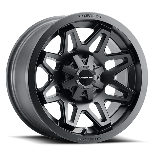 Vision Seven 416 Black 14x7 4x137 +2.5 offset